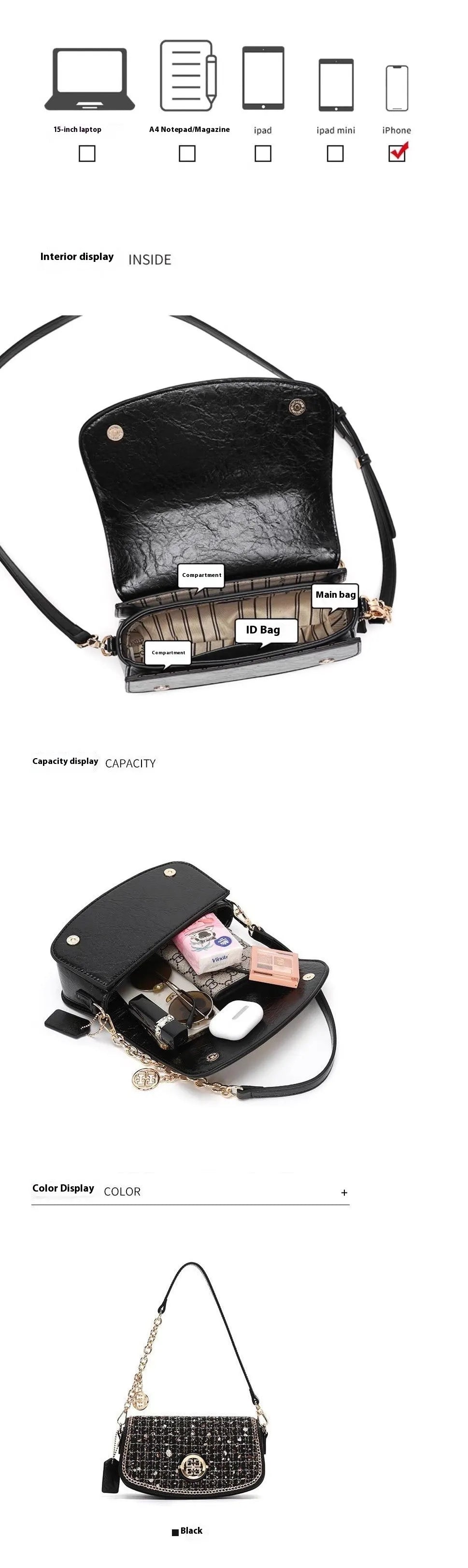 Commuter Crossbody Underarm Chain Shoulder Bag