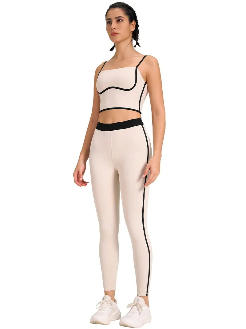 Sports Yoga Suit Two-piece Set Nude Feel Double-sided Sanding Outdoor