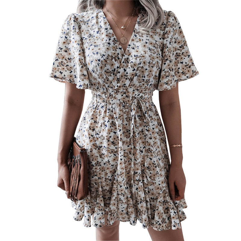 Women Fashion Print Chiffon Dress