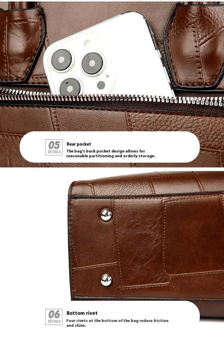 New Solid Color Zip One Shoulder Crossbody Bag