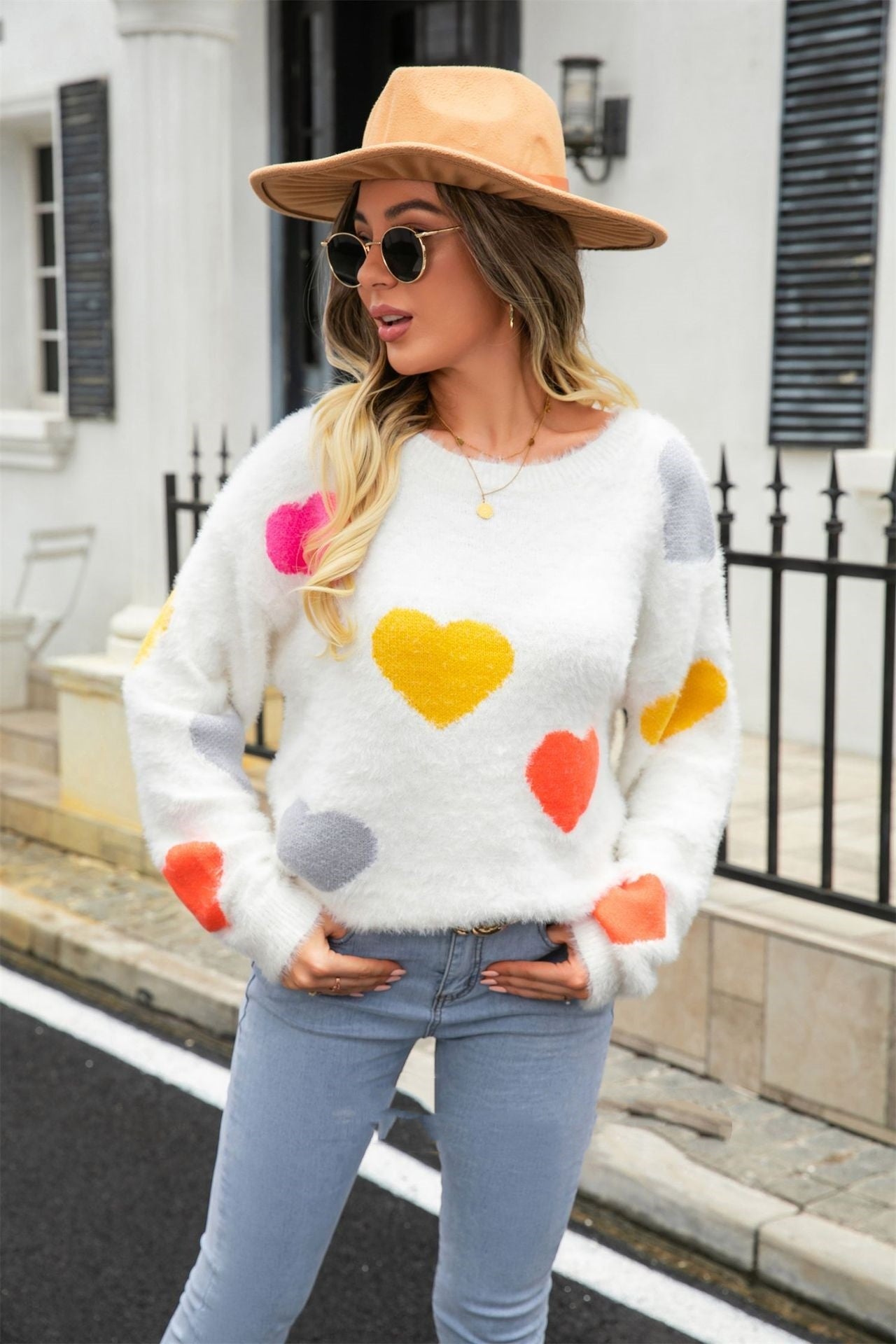Round Neck Bottoming Shirt Mink Love Sweater