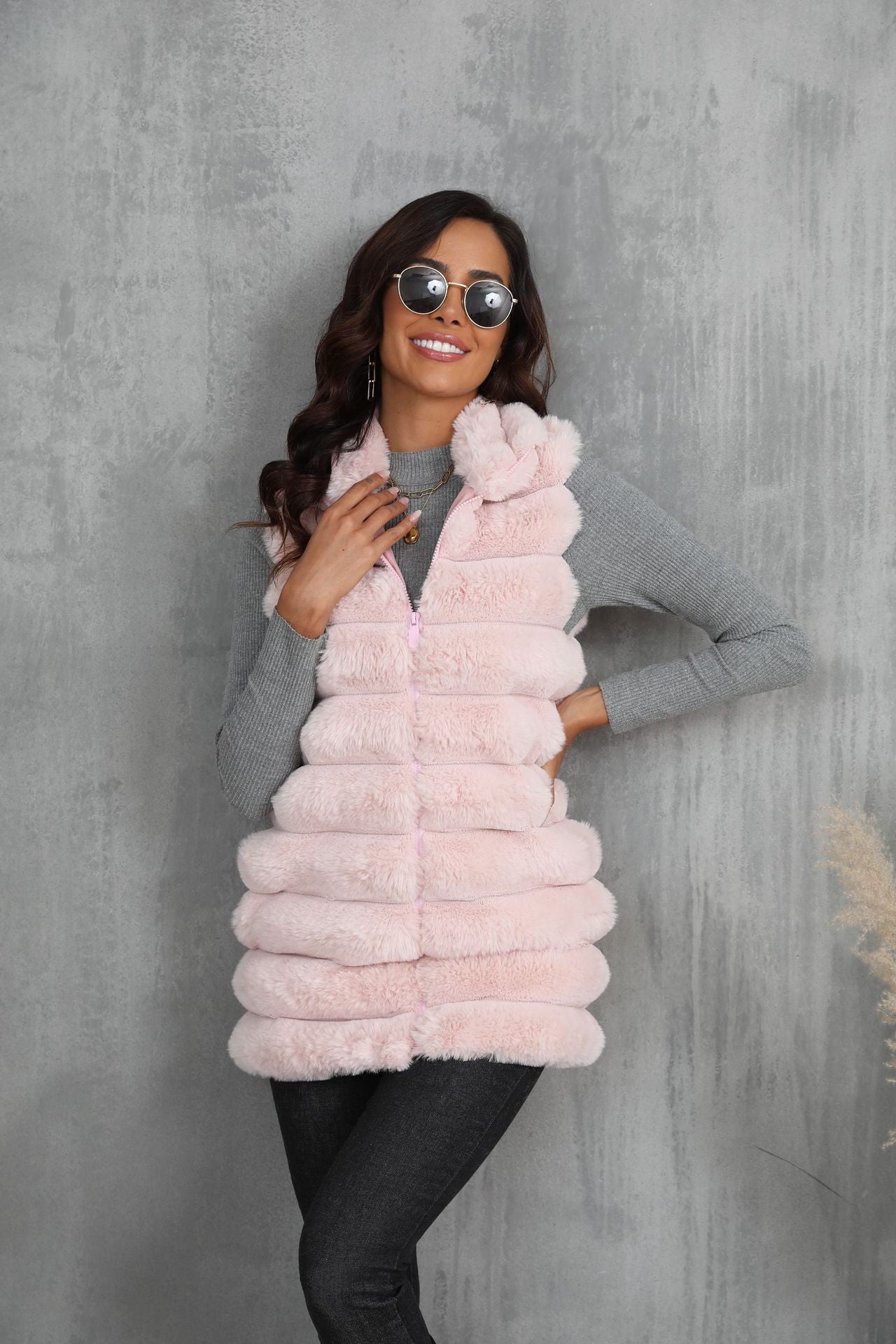 Mid-length Autumn And Winter New Faux Fur Vest For Women