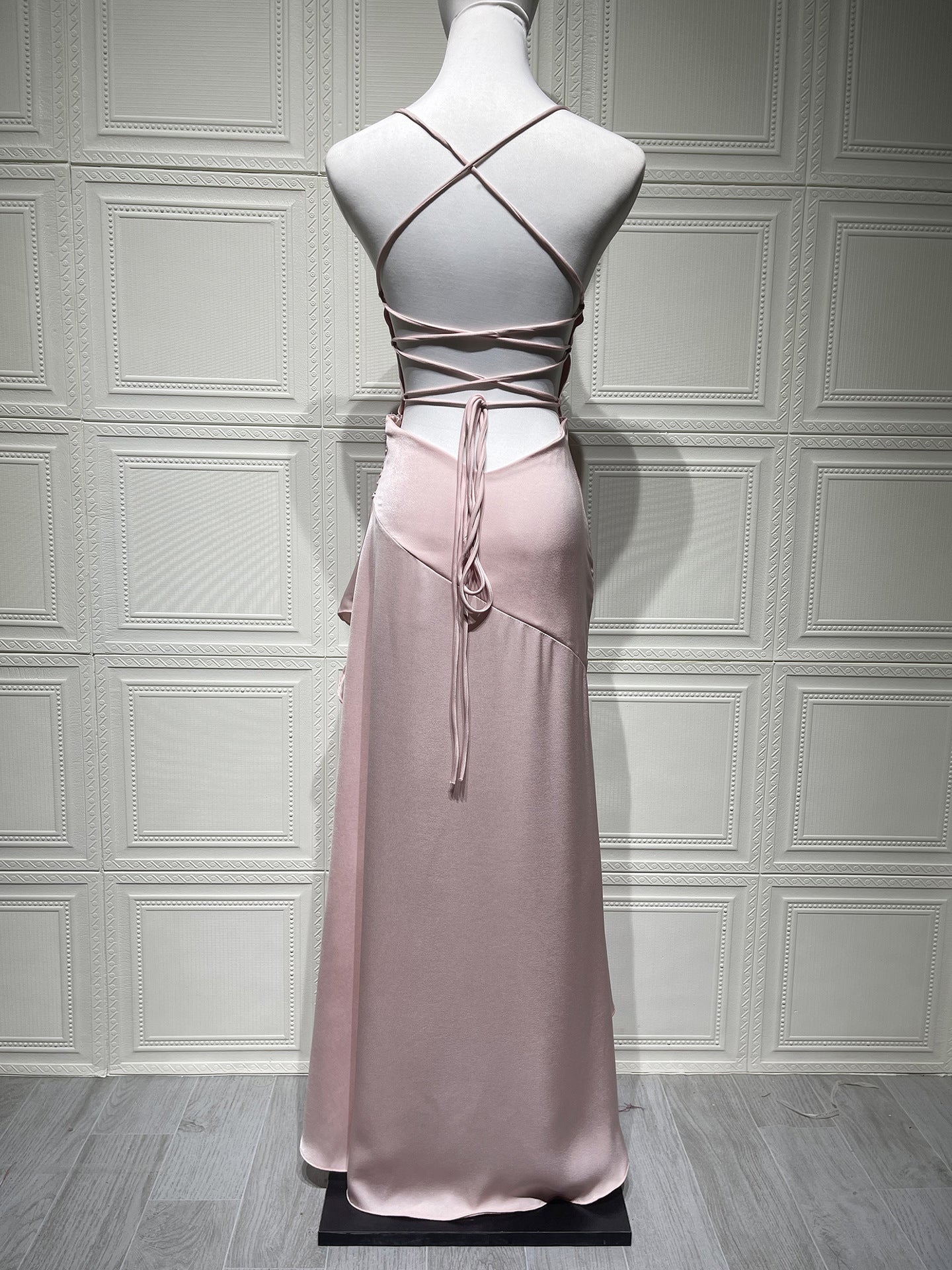Women's Backless Ruffles Irregular Dress Summer Fashion Evening Party Club Split Suspender Maxi Dresses Clothing