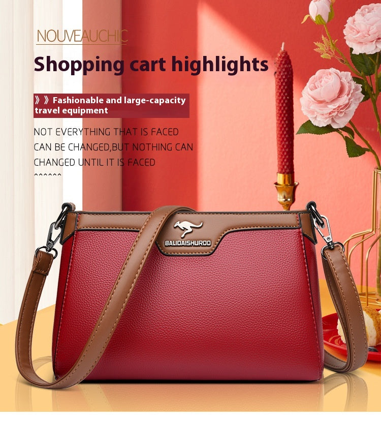 One Shoulder Soft Leather Small Square Stitching Women's Cross-body Bag