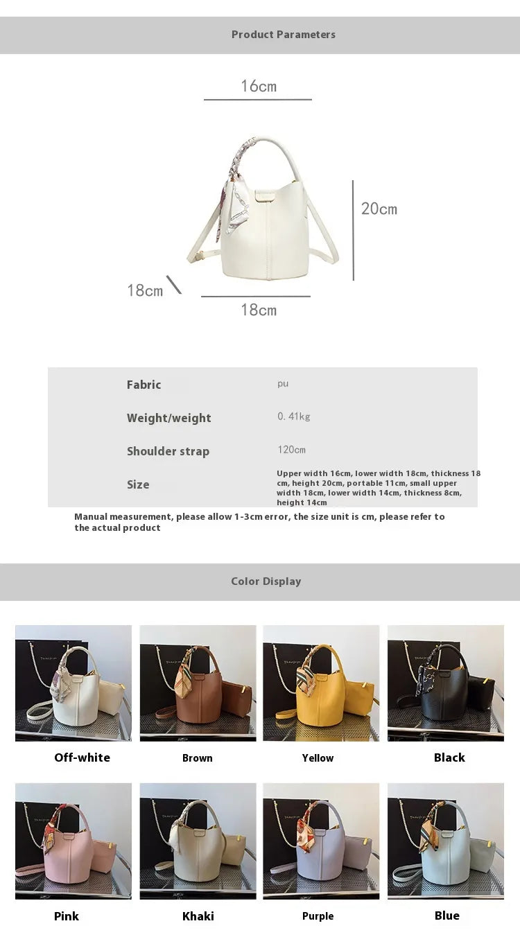 Korean Style Scarf Hand-carrying Combination Bucket Bag