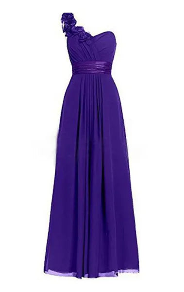 Women's Multi Colored Slanted Neck Sleeveless Strapless Long Dress