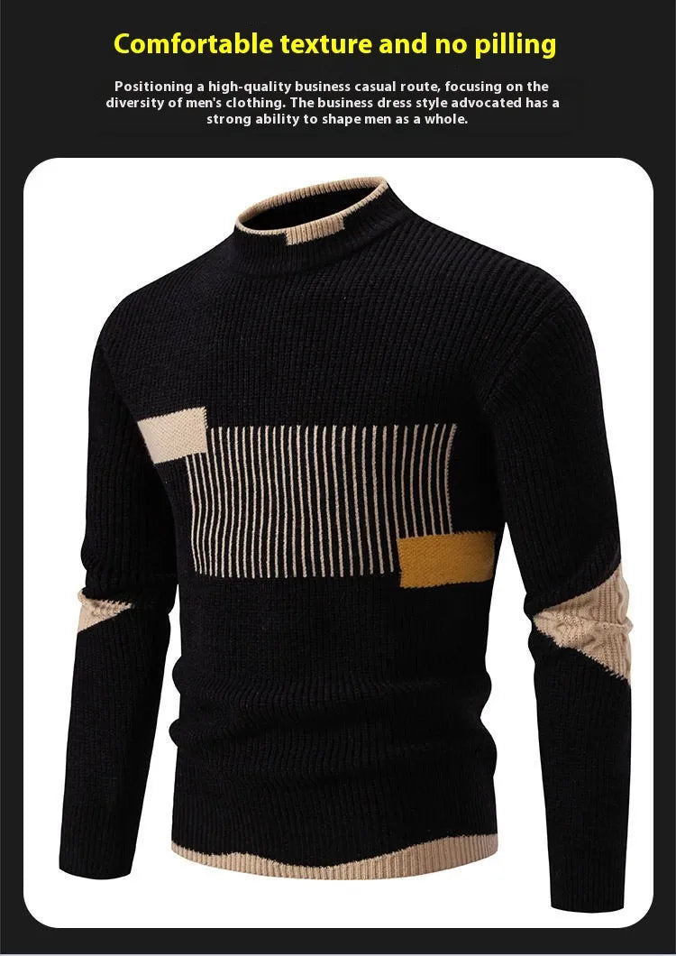 Men's Fashion Trend Multicolor Woven Cotton Velvet Sweater