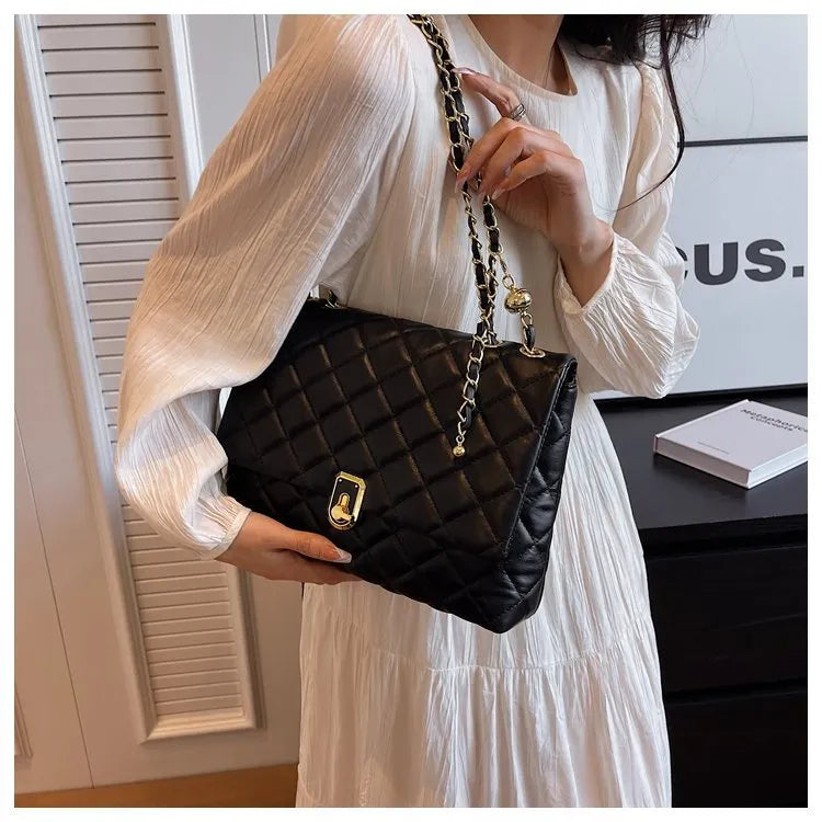 Women's Popular Diamond Embroidery Thread Large Capacity Shoulder Bag
