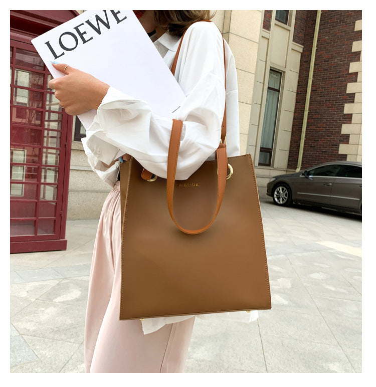 Korean version of the textured official document tote handbags