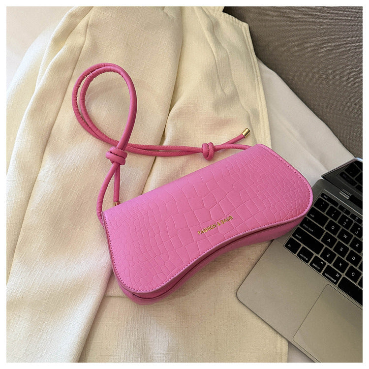 Solid Color PU Small Square Bag Shoulder Messenger Bag Handbag