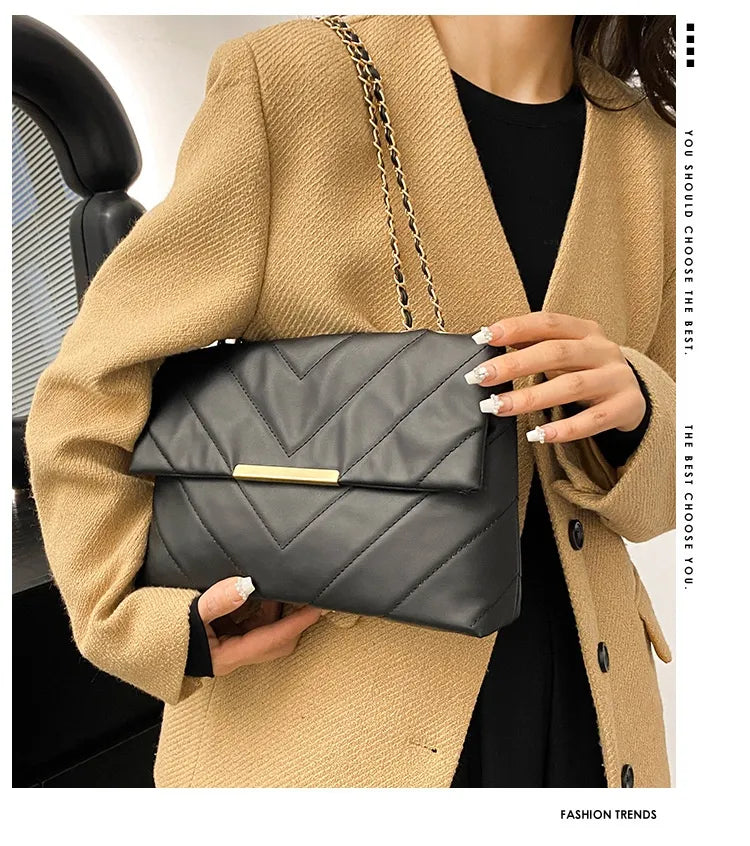 Simple Portable Casual Fashion Crossbody Diamond Embroidery Thread Chain Bag
