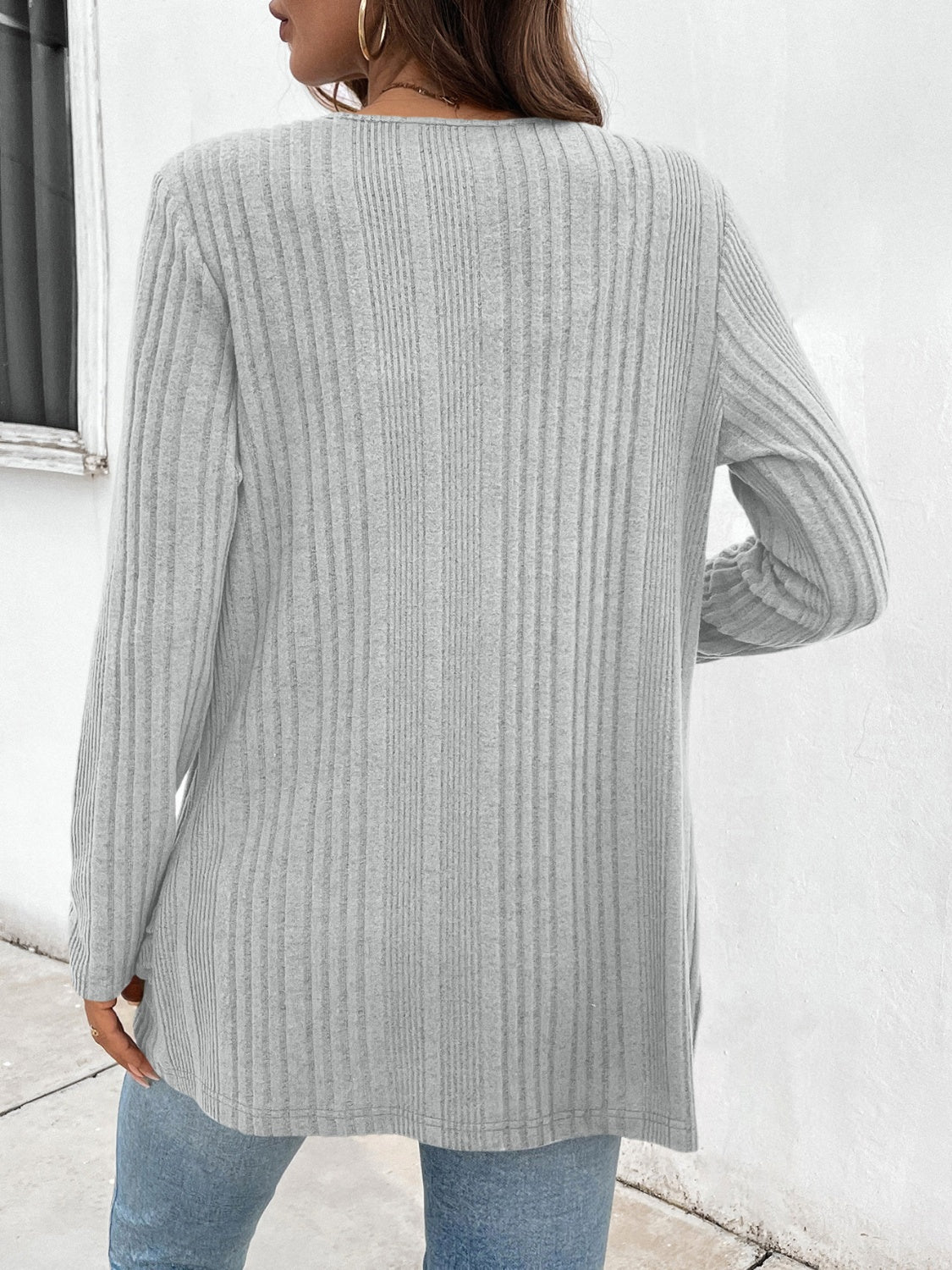 Open Front Long Sleeve Cardigan with Pockets