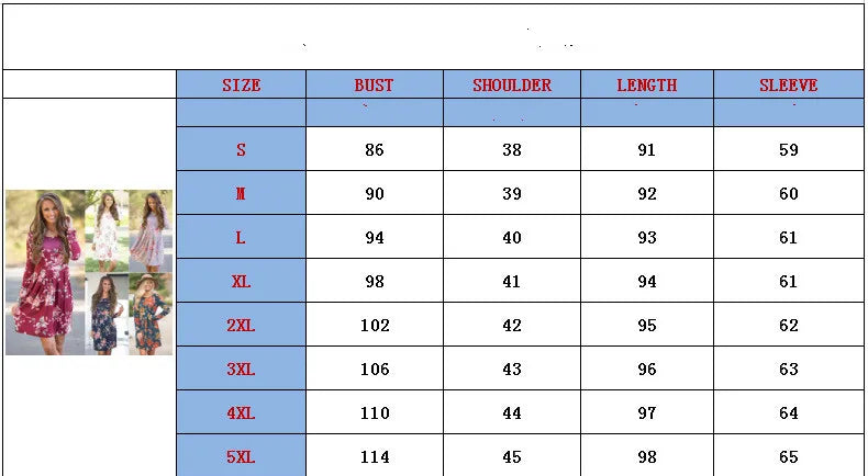Elegant Floral Dresses for Women A-line Long Sleeve High Waist O-neck