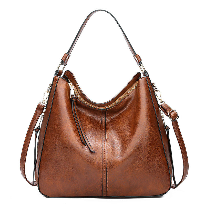 Zipper Bucket Bags With Adjustable Shoulder-strap Handbags