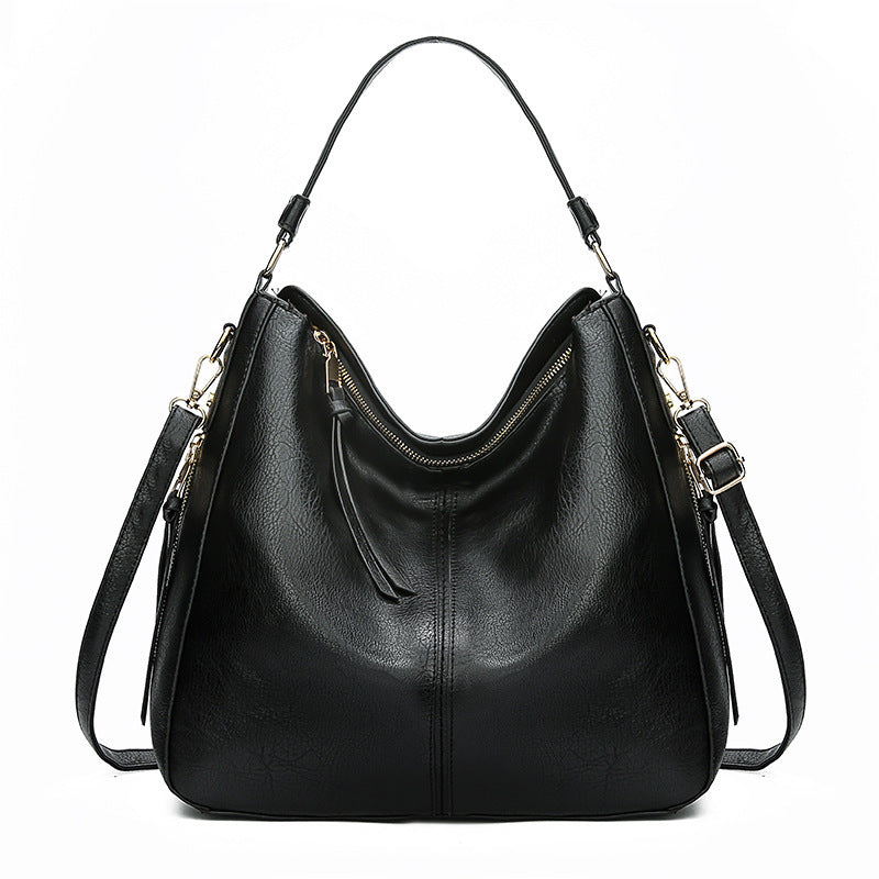 Zipper Bucket Bags With Adjustable Shoulder-strap Handbags
