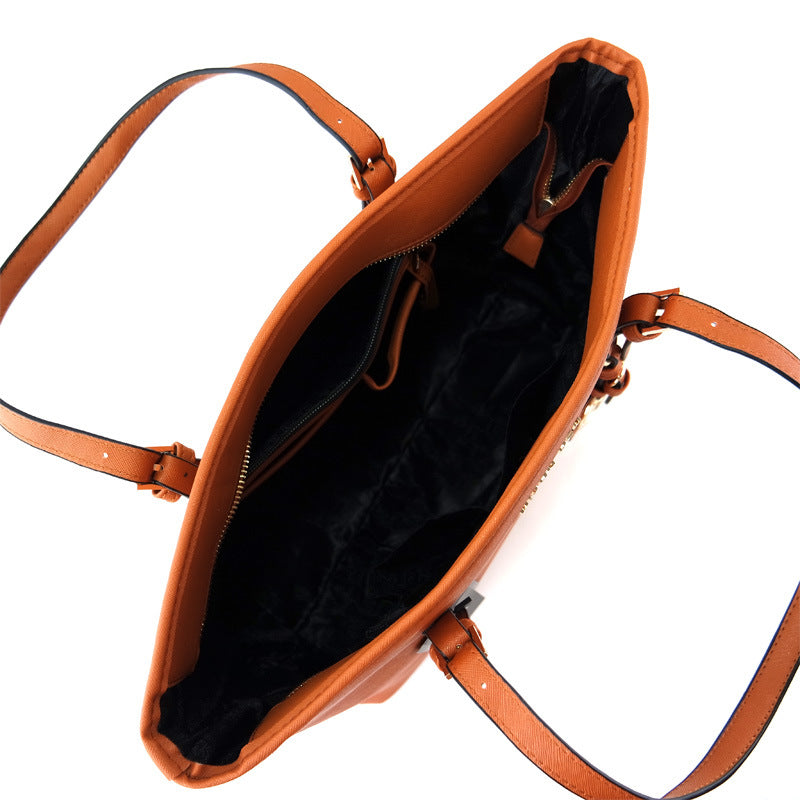 Fashion Cross Grain Leather Shoulder Handbag