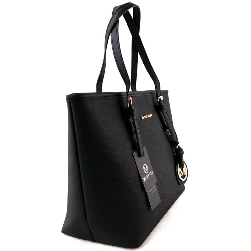 Fashion Cross Grain Leather Shoulder Handbag