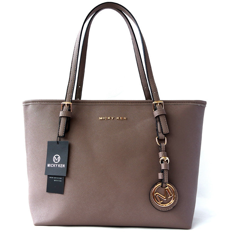Fashion Cross Grain Leather Shoulder Handbag