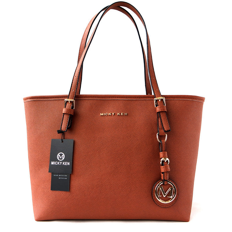 Fashion Cross Grain Leather Shoulder Handbag