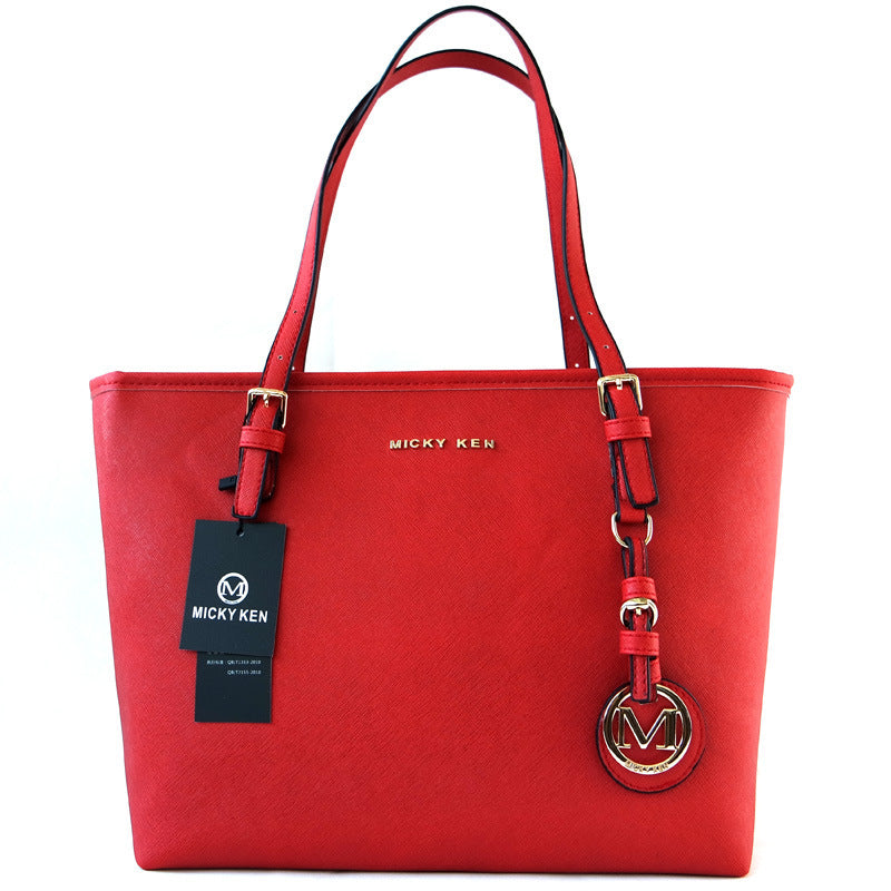 Fashion Cross Grain Leather Shoulder Handbag
