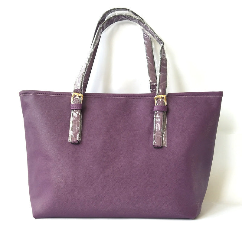 Fashion Cross Grain Leather Shoulder Handbag