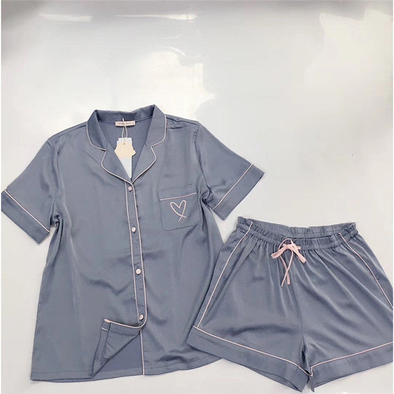 Cardigan Pajamas Women Ice Silk Home Service Suit