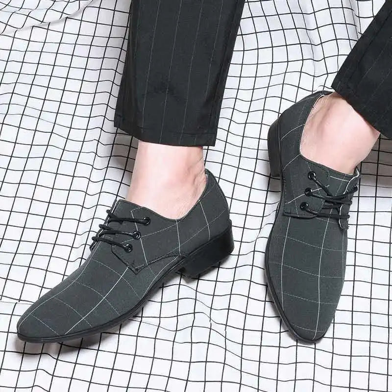 Mens Shoes Men Dress Shoes Leather Breathable Leisure Business Canvas Formal Shoes