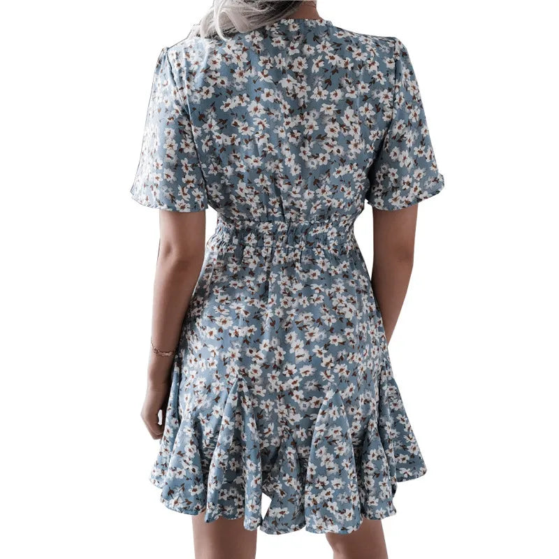 Women Fashion Print Chiffon Dress