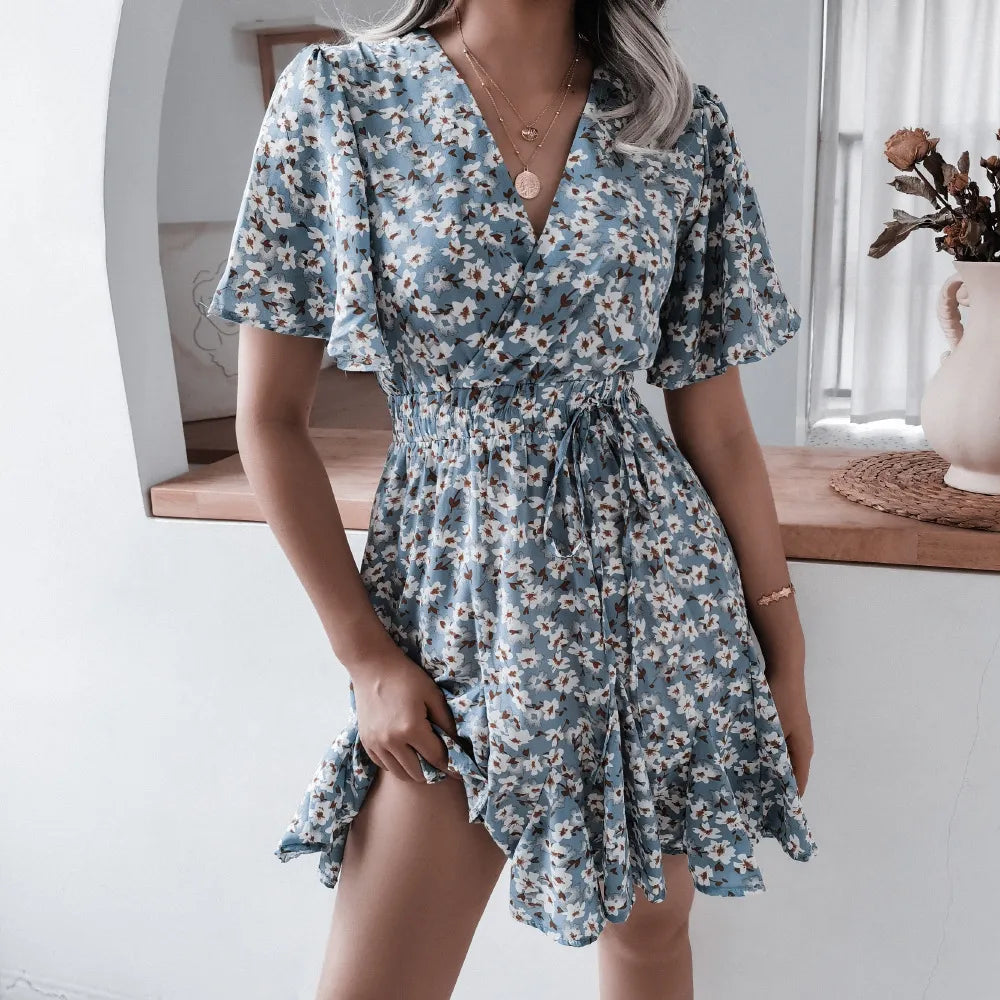 Women Fashion Print Chiffon Dress