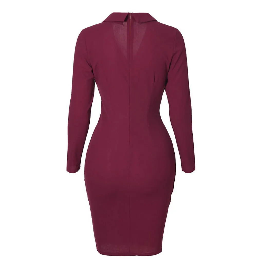 Long sleeve button hip dress