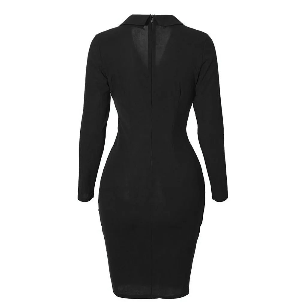 Long sleeve button hip dress