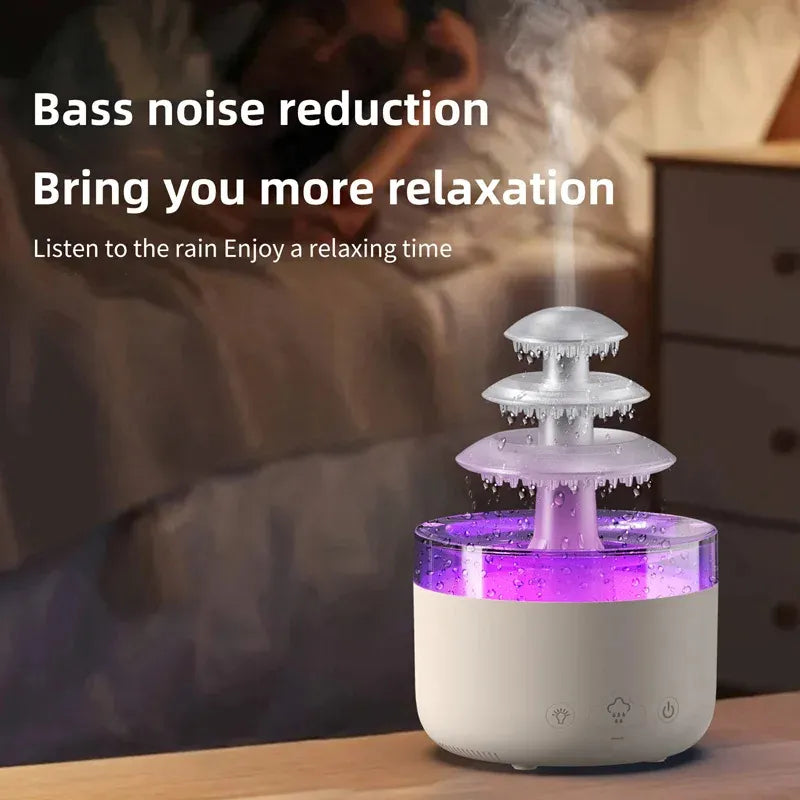 New Cloud Rain Air Humidifier Essential Oil Aromatherapy Diffuser USB Mute Mist Air Humidifier With Colorful Light