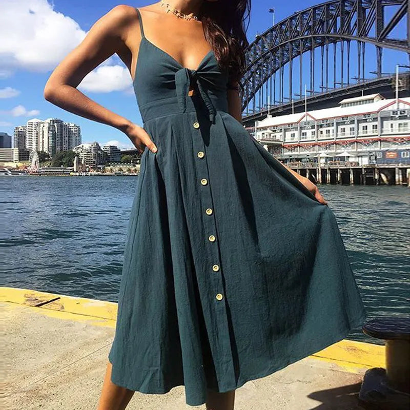 Women Summer Dresses Sleeveless Backless Strap Long Close-fitting Sheath Female Party Evening Dresses