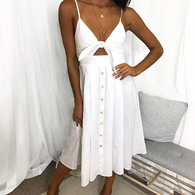 Women Summer Dresses Sleeveless Backless Strap Long Close-fitting Sheath Female Party Evening Dresses
