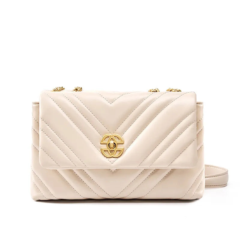 Women's Cowhide Diamond Chain Square Shoulder Messenger Bag
