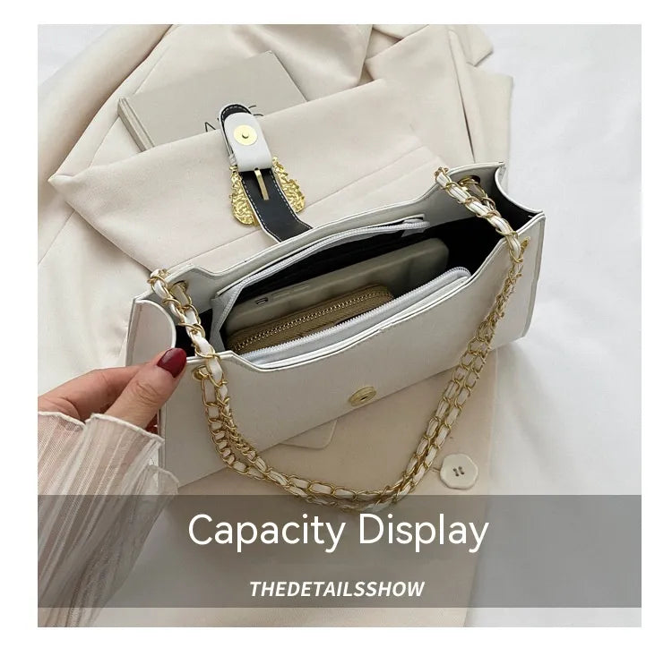 Women's Fashion Simple Chain Fashion Bag Shoulder Bag Casual Trend Crossbody Small Square Bag