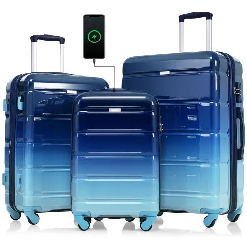3-piece Luggage 20 Inches With USB Port-FREE USA SHIPPING