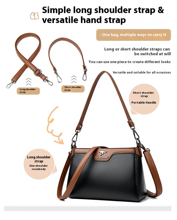 One Shoulder Soft Leather Small Square Stitching Women's Cross-body Bag