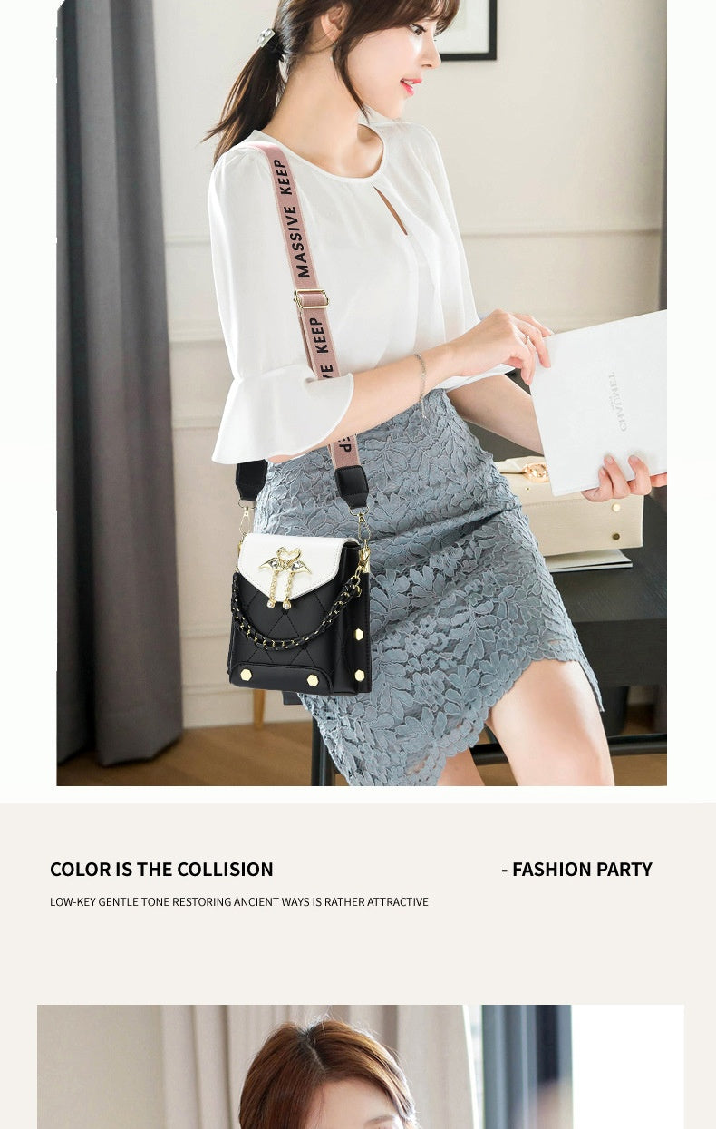 New Stylish Good Texture All-matching Western Style Pearl Chain Small Shoulder Bag