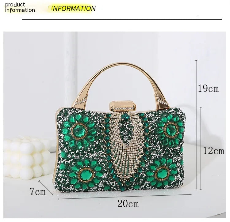 New Metal Handheld Handmade Diamond Inlaid Dinner Bag