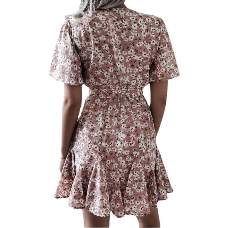 Women Fashion Print Chiffon Dress