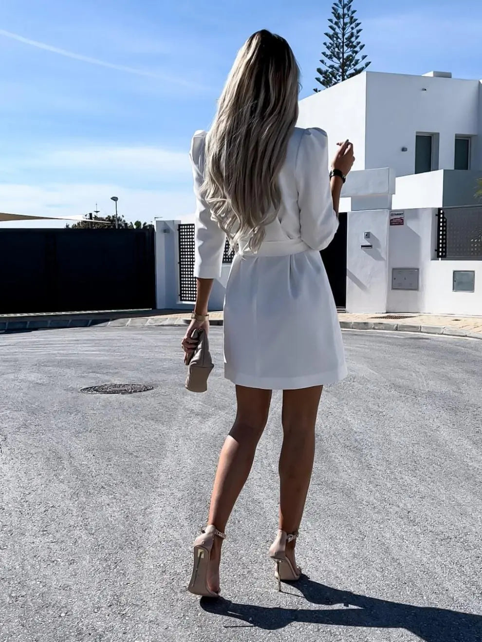 Fashion New Suit Coat Dress With Belt