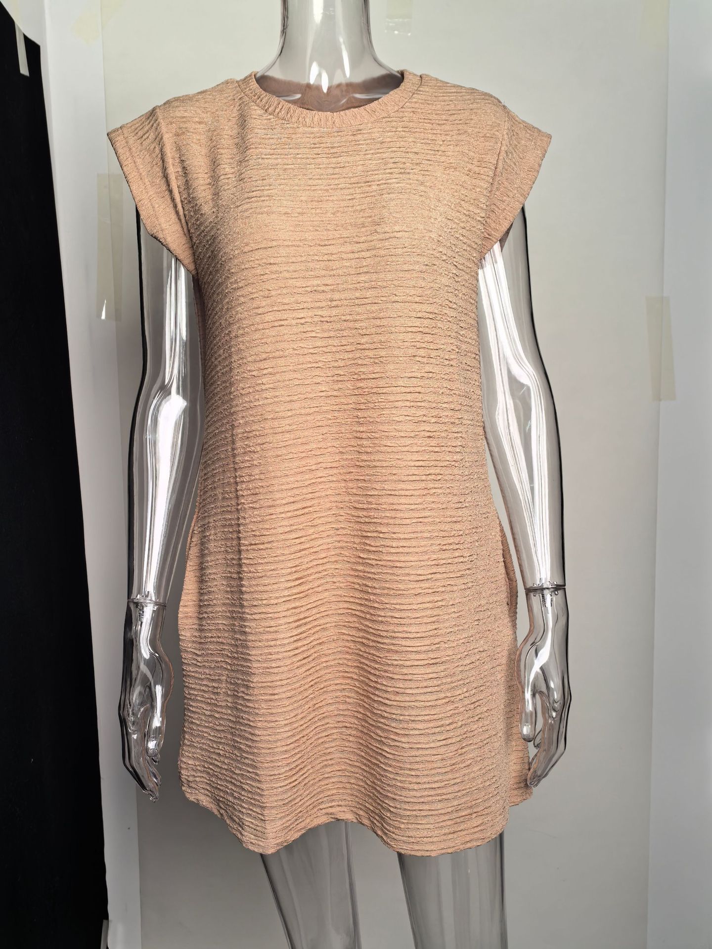 Women's Solid Color Loose Sleeveless Sleeve Dress