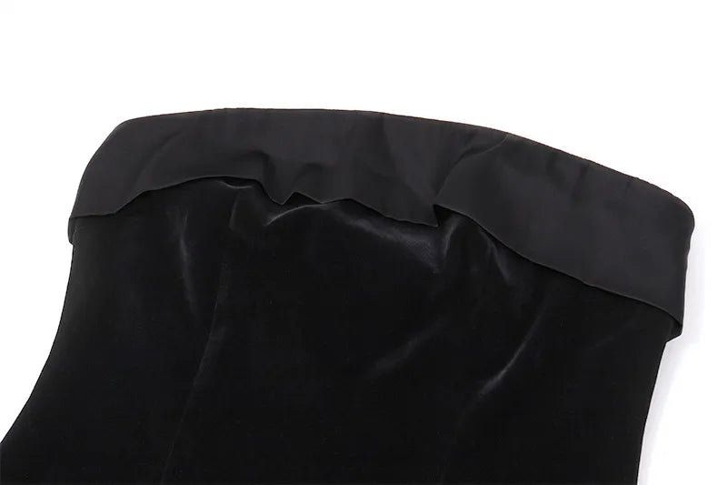 Ins Slim Tube-top Dress Fashion Zipper A-line Short Dresses Party Evening Clothing For Women