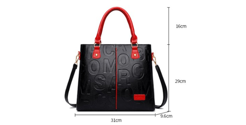 Women's Large Capacity Leather Printing Shoulder Bag