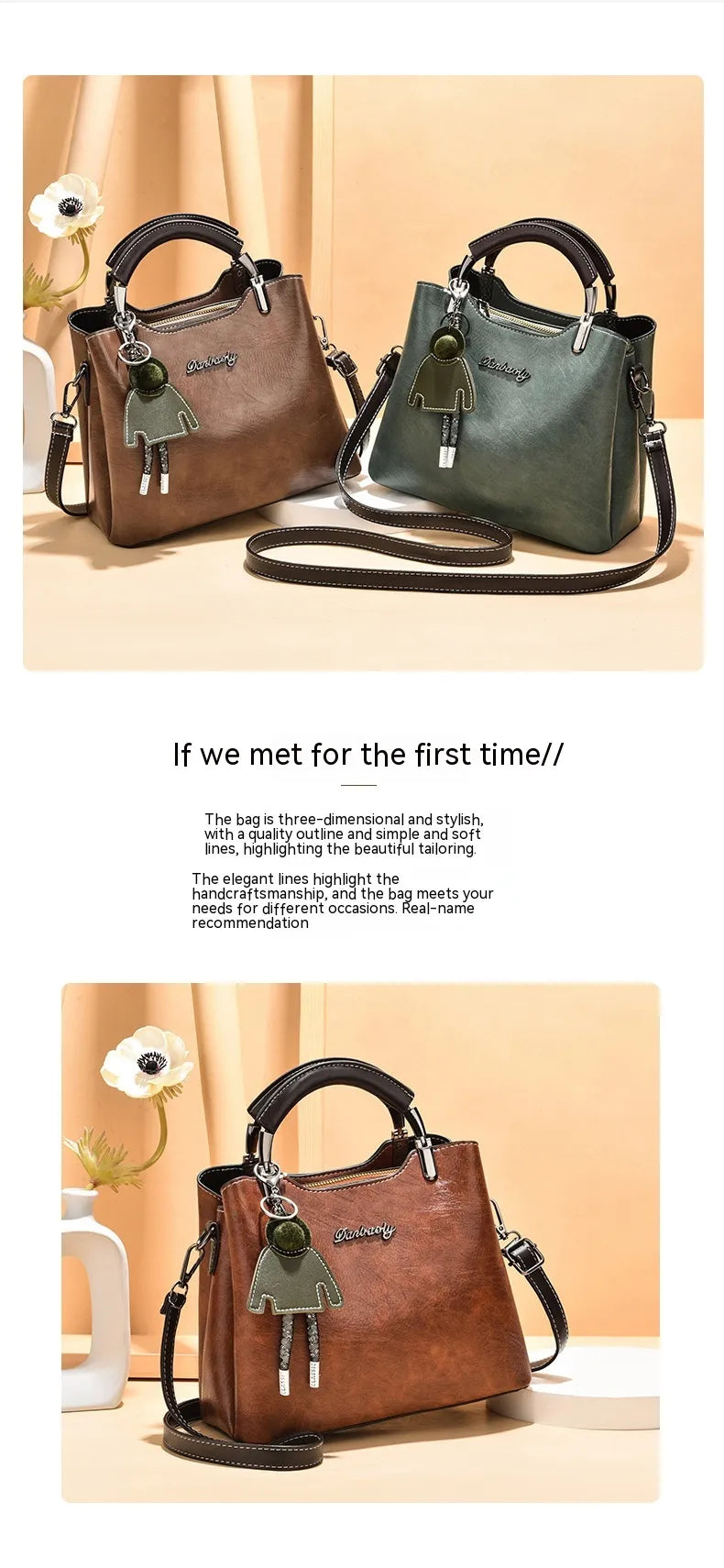 Simple Retro Small Handbag Women