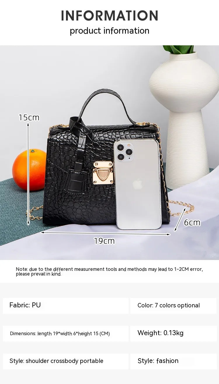 Street Fashion PU Crocodile Pattern Women's Handbag