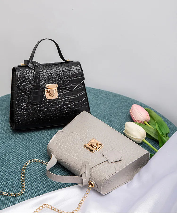 Street Fashion PU Crocodile Pattern Women's Handbag