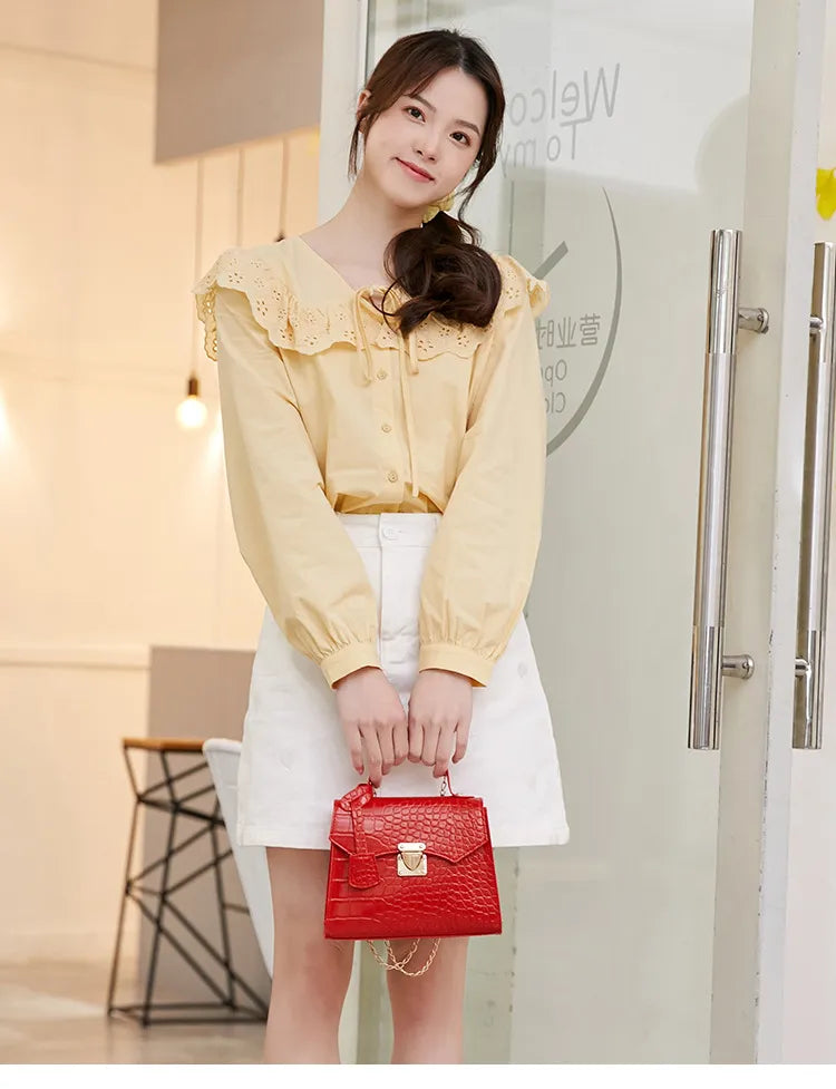 Street Fashion PU Crocodile Pattern Women's Handbag