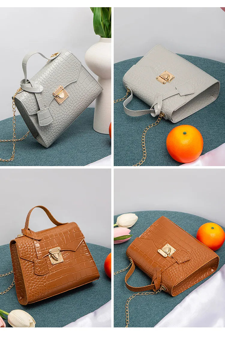 Street Fashion PU Crocodile Pattern Women's Handbag